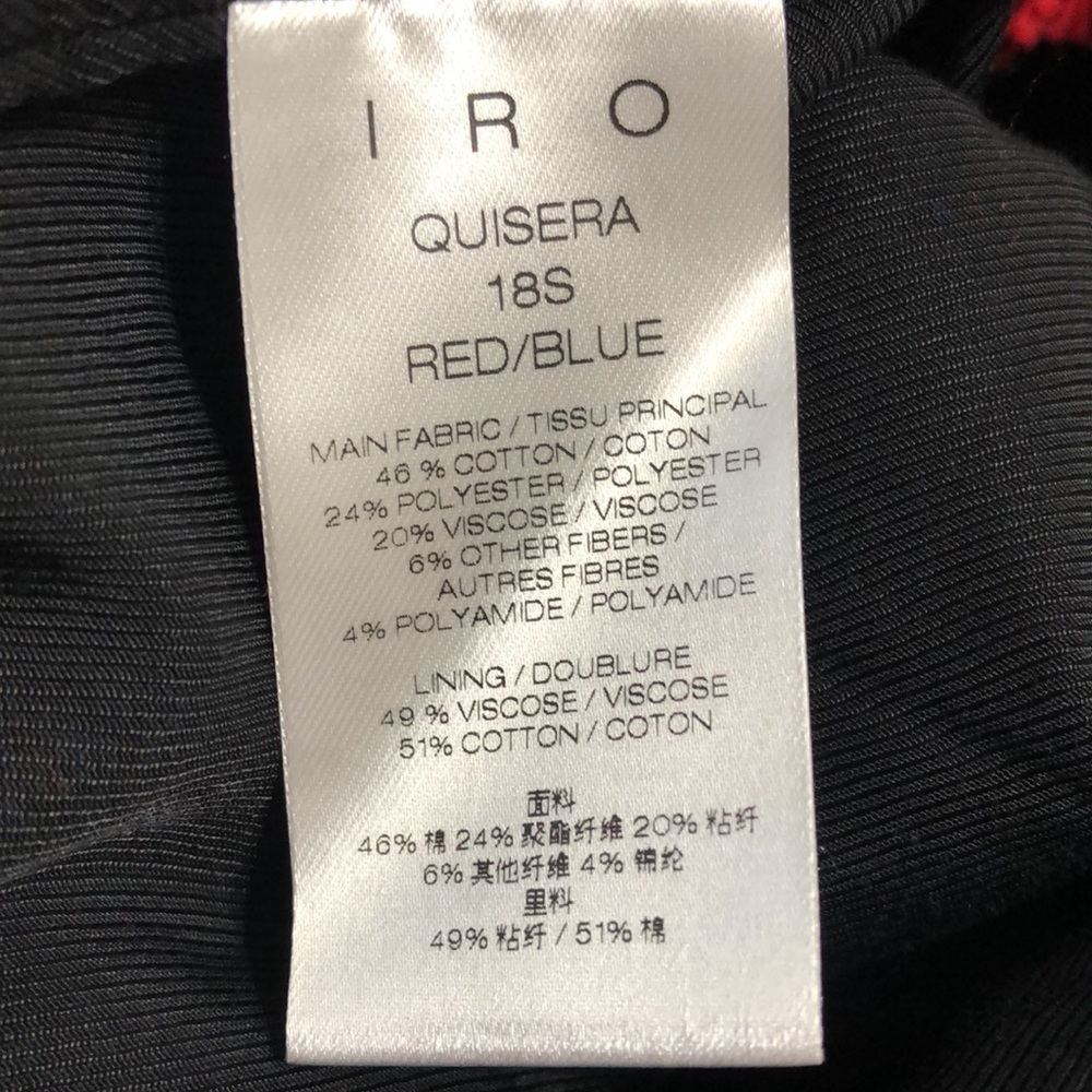 IRO Quisera Red/Blue Frayed Metallic Tweed Mini Skirt Size 34 US 2(XS) - Picture 6 of 7